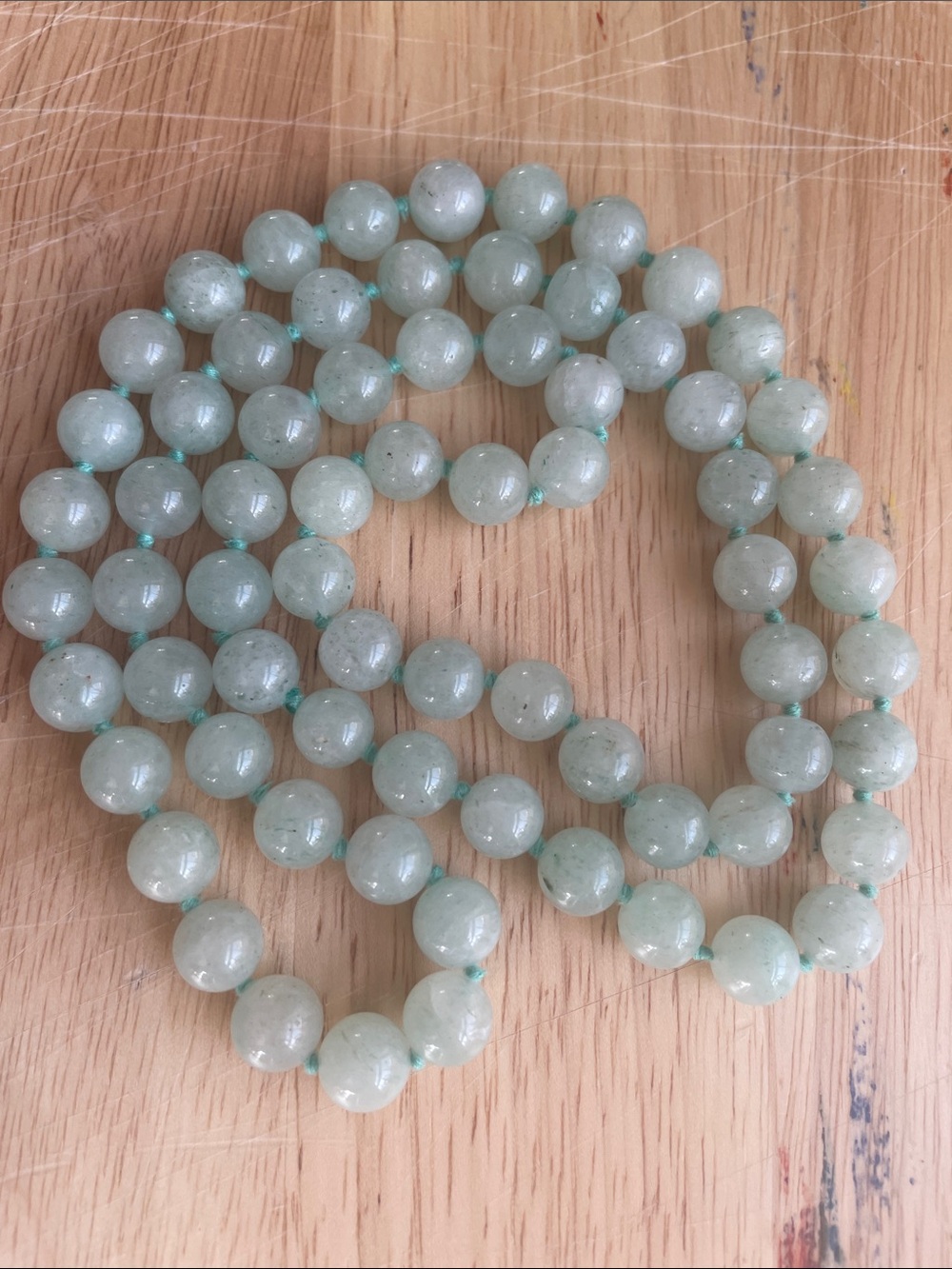 Gold Chain Link Toggle W/ mint and Crystal links Paired with Jadeite Beads - Picture 10 of 10